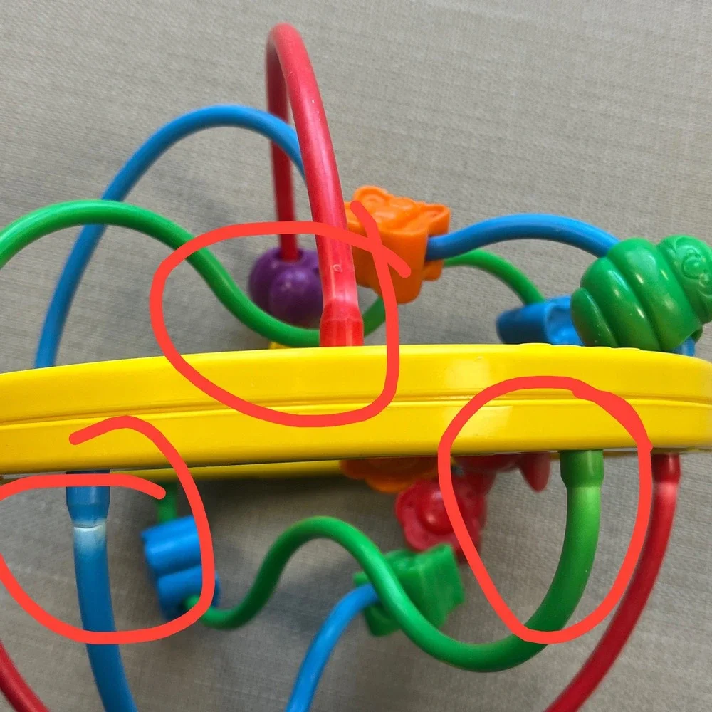 Vintage 1995 Fisher-Price Bead Maze Circular Activity Toy Sensory Primary Colors